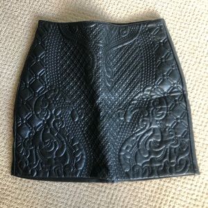 H&M quilted leather skirt
